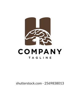 Letter H Pangolin Logo Icon Vector