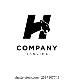 Letter H Panther Logo Icon Vector