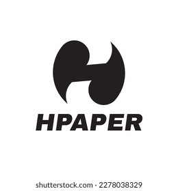 letter h paper negative space logo