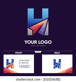 Logo-Design-Vektorsymbol des Buchstaben H der Papiertafel 