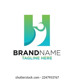 Letter H People Logo Design Template Inspiration, Vector Illustration.