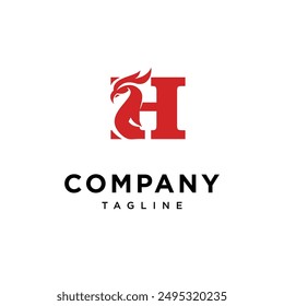 Letter H Phoenix logo icon vector