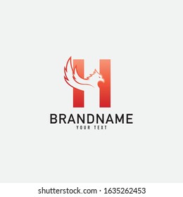 Letter H With Phoenix Vector Royalty Logo Design Inspirations