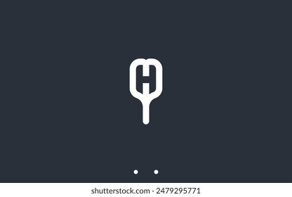 letter h with pickleball logo design vector silhouette illustration