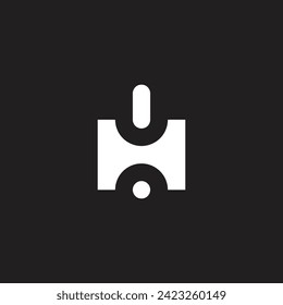Letter H pill and capsule geometric symbol simple logo vector