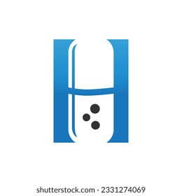 Letter H Pill or Capsule Logo Design. Illustration of letter h with pharmacy pharmacy logo pill icon concept vector