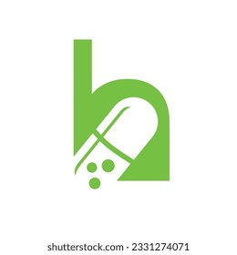 Letter H Pill or Capsule Logo Design. Illustration of letter h with pharmacy pharmacy logo pill icon concept vector