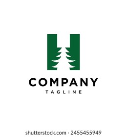 
Letter H Pine Logo icon vector template.eps