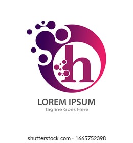 Letter H with pixel digital Logo design, Creative Vector Template symbol