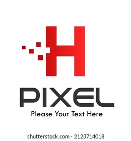 Letter h pixel logo template illustration. suitable for Business logo, App Industry, App icon, etc. Easy to edit, change size, color and text.
