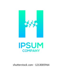 Letter H Pixel and Plus sign, Technology and digital, Medical healthcare hospital Logotype for your Corporate identity