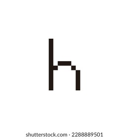 Letra h píxeles símbolo geométrico simple logo vector