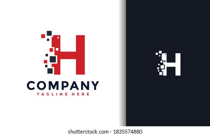 Technisches Logo des Buchstaben H Pixel