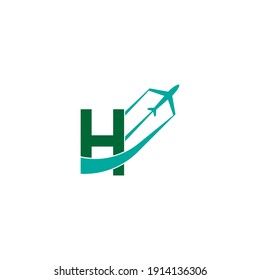 Letra H con icono de logo de plano ilustración vectorial