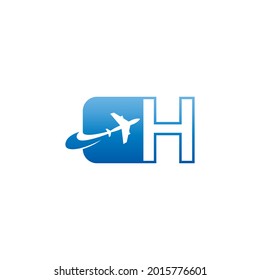 Letra H con icono de logo de plano ilustración vectorial