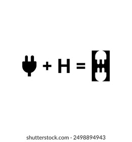Letter H Plug Logo, suitable for any business related to Plug with H initial.

