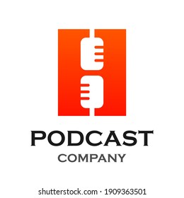 Letter h with podcast logo template illustration. suitable for podcasting, internet, brand, musical, digital, entertainment, studio etc