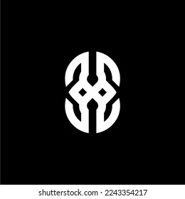 letter h with a polygon ornament in the center