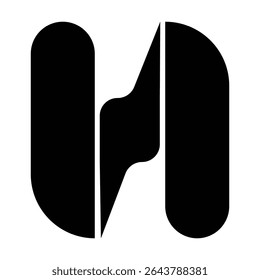 Letra H Power Logo, diseño único de la ilustración