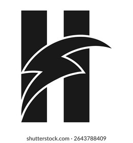 Buchstabe h Power Logo, einzigartiges Illustrationsdesign