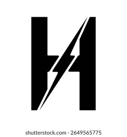letter h power logo, unique illustration design