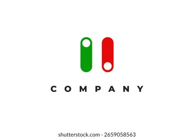 Buchstaben h Einschalten und Ausschalten des minimalen Logo-Designs