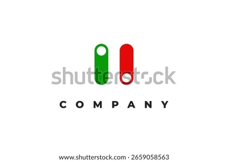 letter h power on and off minimal logo design