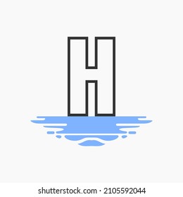 Letter h and Puddle Water Logo Template Design Vector, Emblem, Design Concept, Creative Symbol, Icon