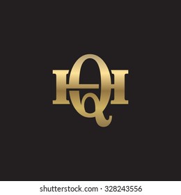 letter H and Q monogram golden logo