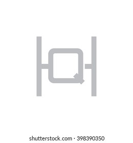 letter H and Q monogram square shape logo gray