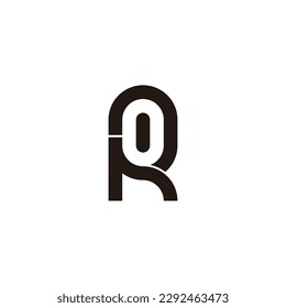 Letter h and R capsule geometric symbol simple logo vector