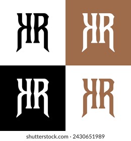 letter H R icon logo design 