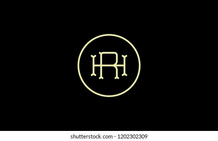 LETTER H AND R LOGO WITH CIRCLE FRAME FOR LOGO DESIGN OR ILLUSTRATION USE