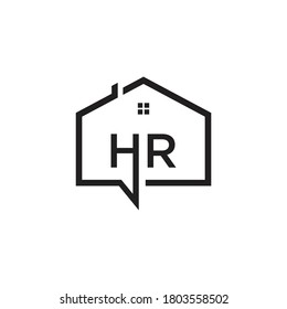 Letter H and R Logo. Home Symbol. Icon vector.