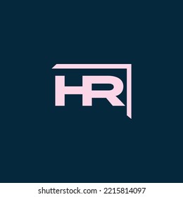 LETTER H AND R LOGO WITH NEGATIVE SPACE EFFECT FOR LOGO DESIGN OR ILLUSTRATION USE