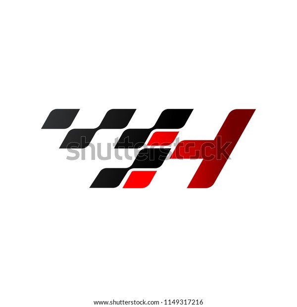 Letter H with racing flag\
logo