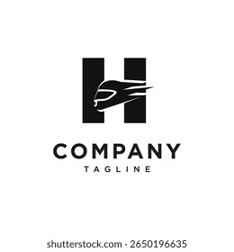 Letter H Racing Helm Logo Icon Vector