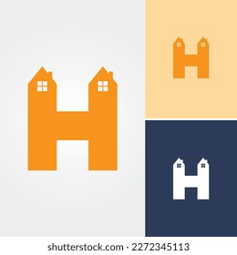 Letter h Real Estate Logo Design Vector