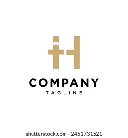 Letter H religious church cross logo icon vector template.eps