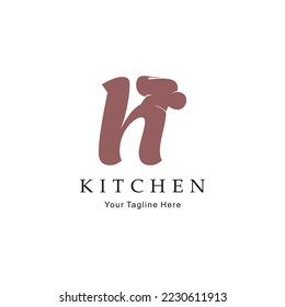 letter H restaurant logo template vector