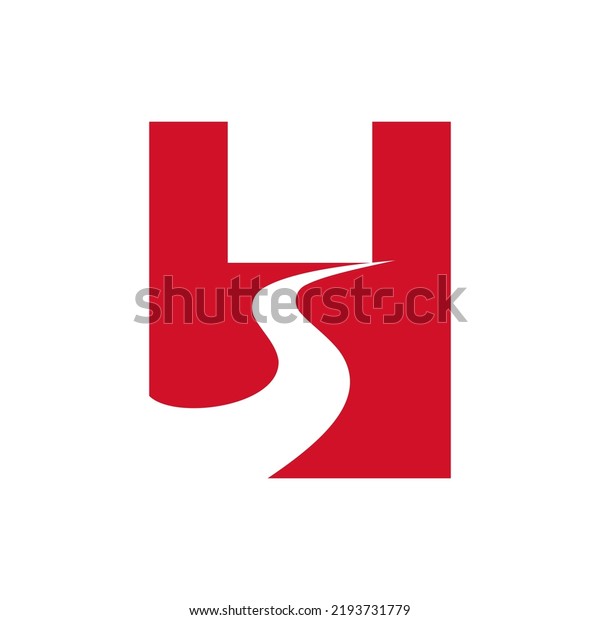 Letter H Road Logo For Transportation Symbol\
Based On Path Concept Vector\
Template