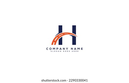 Letra H o h con plantilla de diseño de logotipo vectorial abstracto de uso de carretera. Diseño de icono de marca de letra H