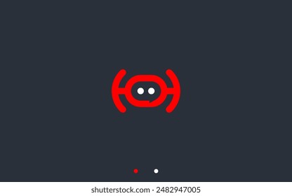 letter h with robot logo design vector silhouette illustration
