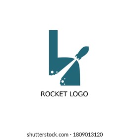 Letter H Rocket Logo for an airline or business.