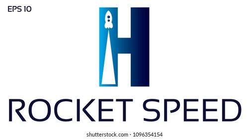 Letter H Rocket Logo Design