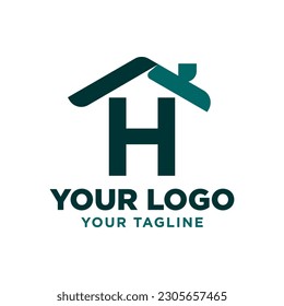 letter H roof vector logo design