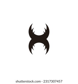 Letter H root geometric symbol simple logo vector
