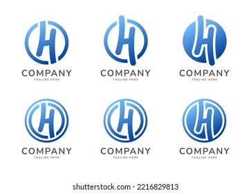 Letter H rounded monogram logo