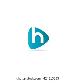 Letter H Rounded Triangle Shape Logo Icon Design Template Elements
