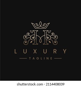 Letter H Royal Luxury Logo Design